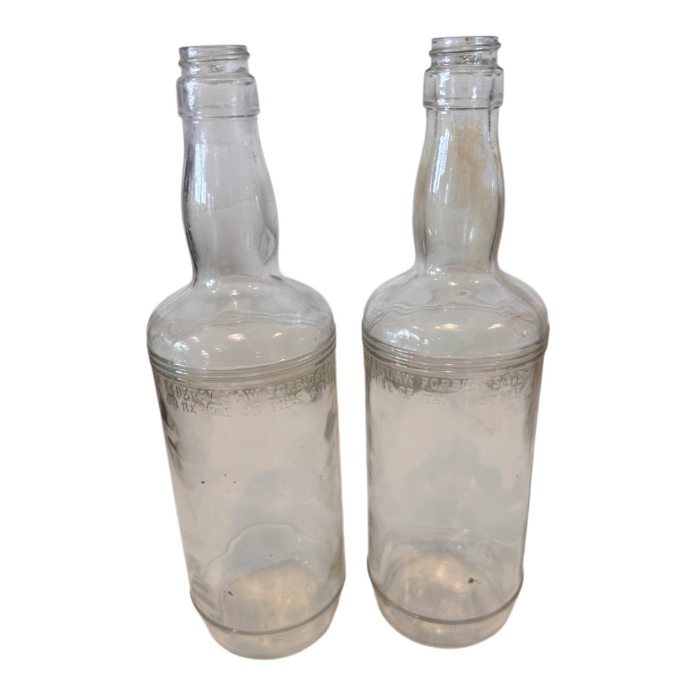 Vintage Liquor Bottles Federal Law Forbids Sale‎ Clear Foster Forbes Set of 2